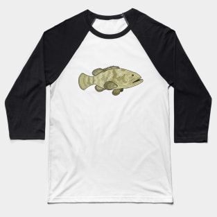 Grouper fish cartoon illustration Baseball T-Shirt